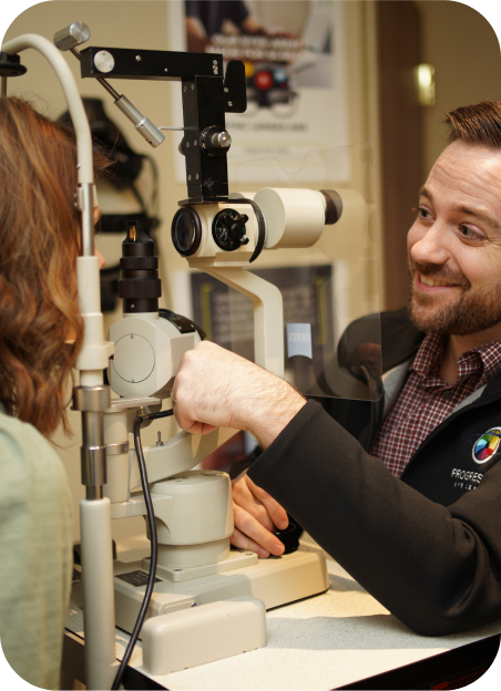 Dr. Jarrard performing an eye exam